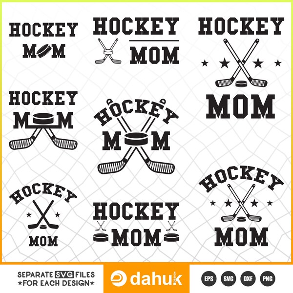 Hockey Mom SVG, Hockey Mom Shirt Design SVG, Hockey Trendy Design Cut Files