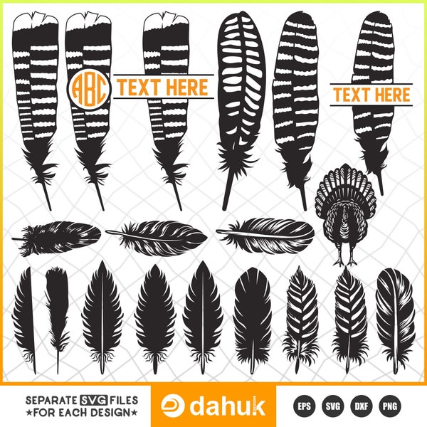 Turkey Tail Feather SVG, Turkey Hunting SVG, Turkey Hunter SVG Cut File