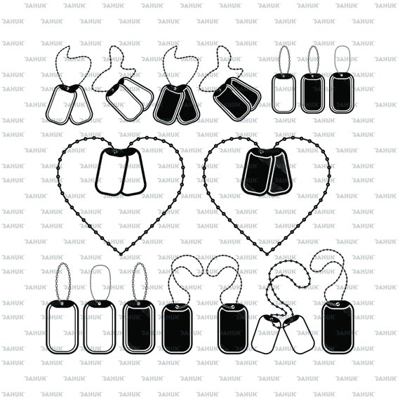 Download Military Dog Tags Silhouette Clipart Cuttable Design SVG ...