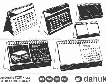 Desk Calendar SVG, Calendar Clipart, Calender Vector, Desk Calendar Cut File, Cut file, for silhouette, svg, eps, dxf, png, clipart cricut