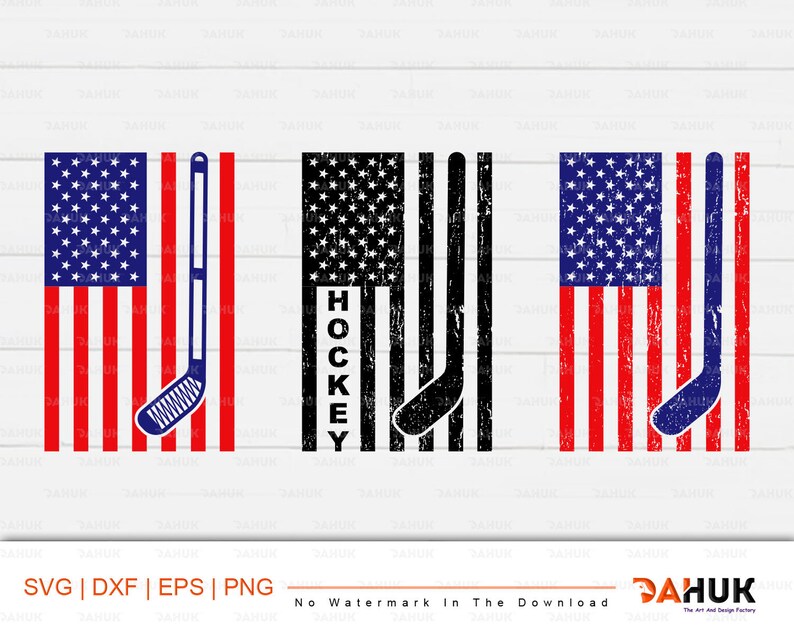 Hockey USA Flag svgHockey stick flagDistressed hockey Etsy