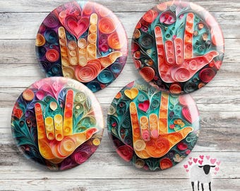 ASL - "I Love You" Sign Language Buttons
