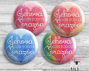 SPANISH - Amemos a Jehová Con Todo El Corazón - Button -  JW Gifts