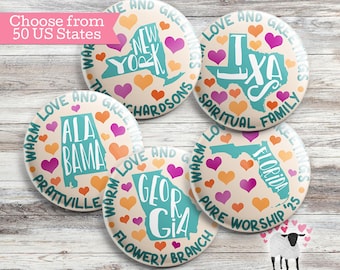 Warm Love and Greetings - State Typography - Personalized - 50 US States - Special International Convention - Custom JW Travel Gift