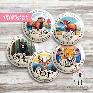 Warm Love and Greetings From - State Animal - Personalized - 50 US States - Special International Convention - Custom JW Travel Gift