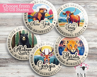 Warm Love and Greetings From - State Animal - Personalized - 50 US States - Special International Convention - Custom JW Travel Gift