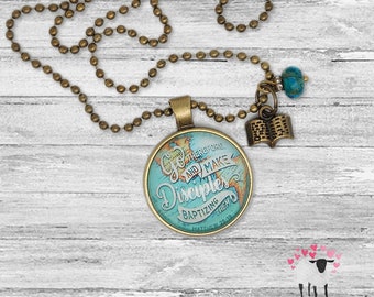 Go, Therefore, and Make Disciples - Matthew 28:19 - JW Jewelry - Necklace - Ministry Gift