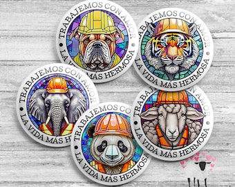 SPANISH LDC Buttons - Trabajemos con amor - la vida más hermosa - JW Local Design Construction - Voluntario