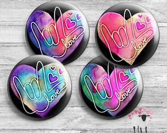 ASL - "I Love You" Sign Language Buttons