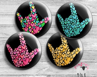 ASL - "I Love You" Sign Language Buttons