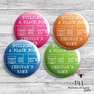 LDC Buttons JW Local Design Construction Volunteer Building a Place for Jehovah Assorted Mix