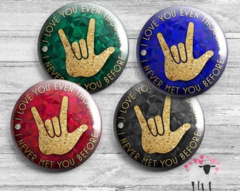 ASL - "I Love You" Sign Language Buttons