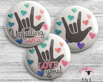 ASL - "I Love You" Sign Language Buttons