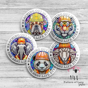 LDC Buttons - JW Local Design Construction - Volunteer - Reaching Out in Love - Best Life Ever