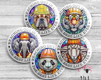 LDC Buttons - JW Local Design Construction - Volunteer - Reaching Out in Love - Best Life Ever