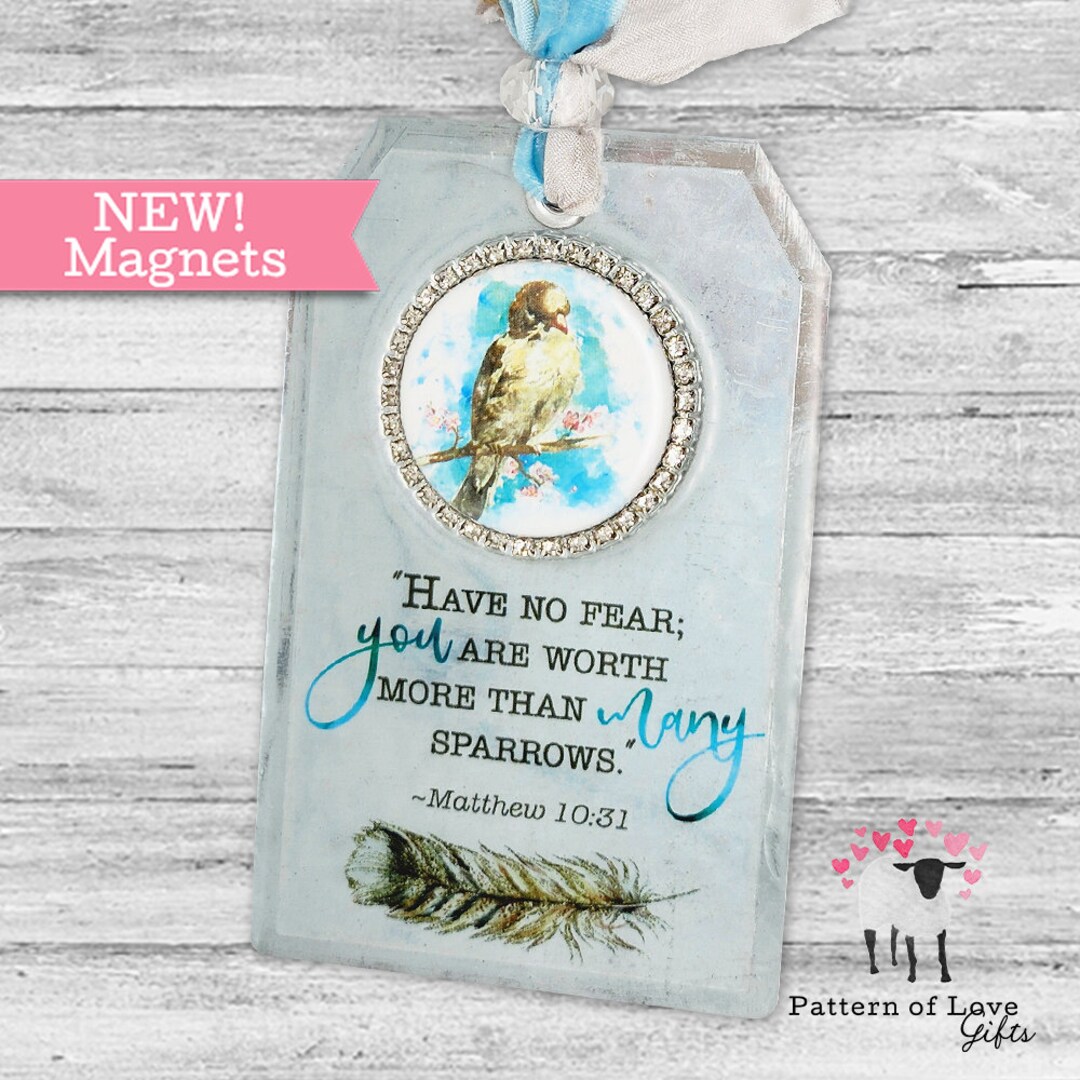 Shabby Chic Galvanized Magnet - Worth More Than Many Sparrows - Matthew ...