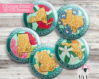 Warm Greetings - State Flowers - Personalized - 50 US States - Special International Convention - Custom JW Travel Gift