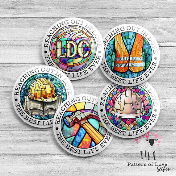 LDC Buttons - JW Local Design Construction - Volunteer - Reaching Out in Love - Best Life Ever
