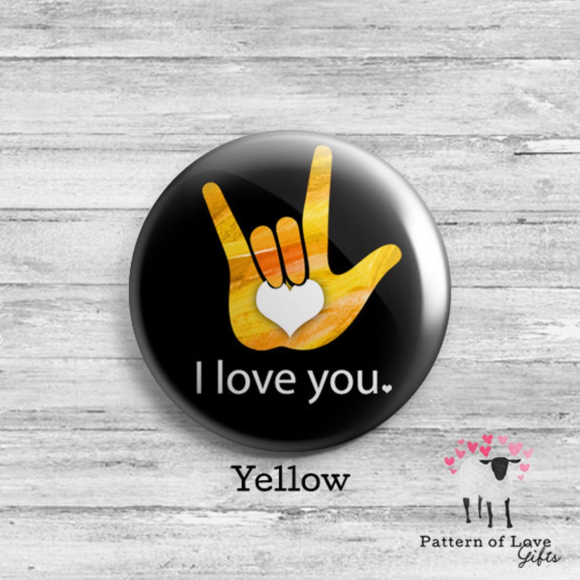 ASL I Love You Sign Language Buttons | Etsy