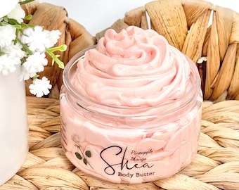 Manteca corporal: con manteca de karité y cacao.