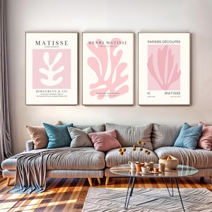 Pink Matisse Print Set of 3: Matisse Download, Henri Matisse Print Pink, Matisse Digital, Exhibition Posters Matisse, Pink Matisse Wall Art