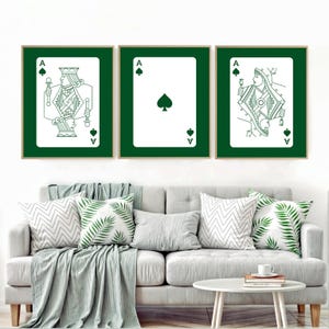 Wall Art Posters Trendy, Ace of Spades, Queen of Spades, Ace of Spades Wall Print, Trendy Wall Art Set of 3, Queen Playing Card Art