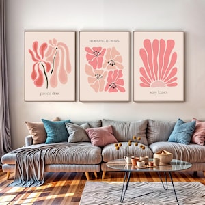 Pink Matisse Print Set of 3: Matisse Download, Matisse Digital, Henri Matisse Wall Art, Downloadable Print Matisse, Henry Matisse Poster