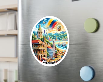 Colombia Kiss-Cut Vinyl Decals for Travel Lovers, Colorful Wall Art, Home Decor, Water Bottle Stickers, Gifts for Tourists, Laptop