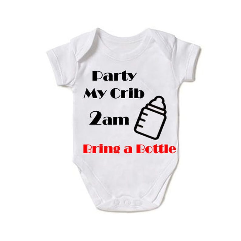 Party at My Crib 2am Bring a Bottle Funny Baby Bodysuit Etsy