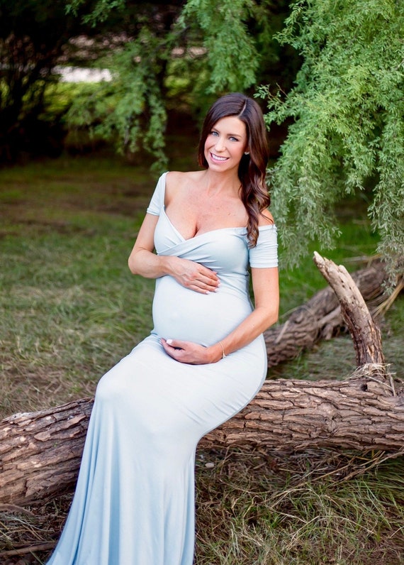 Baby Blue Maternity Dress for Photo 