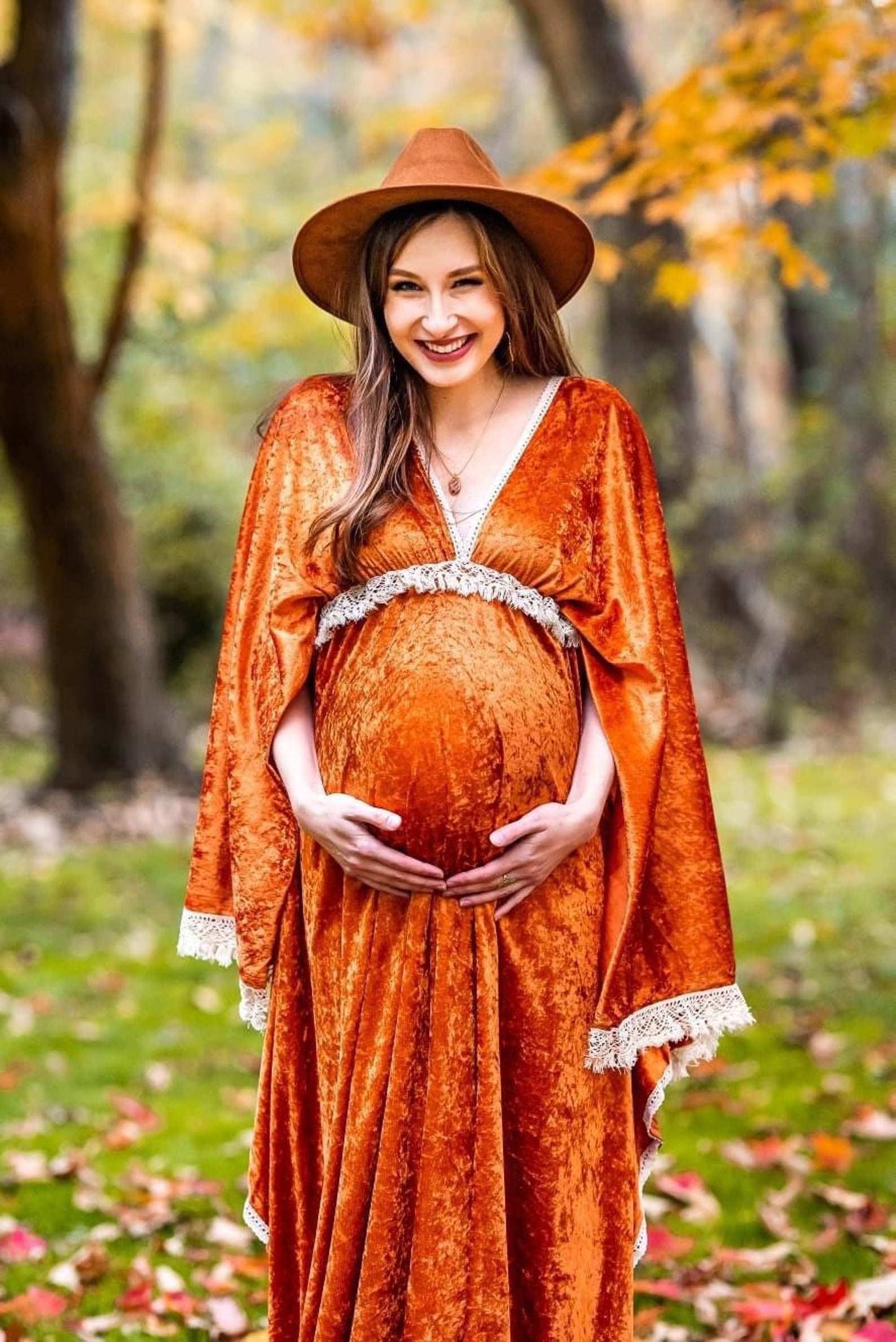 Bohemian velvet dress maternity dress boho maternity gown Etsy