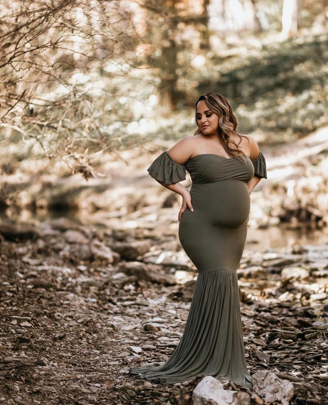 Maternity Dress for Photo Shoot Fitted Style Maternity Gown Etsy