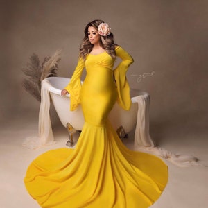 Yellow-a Go-Go Maternity Wrap Dress main image 1