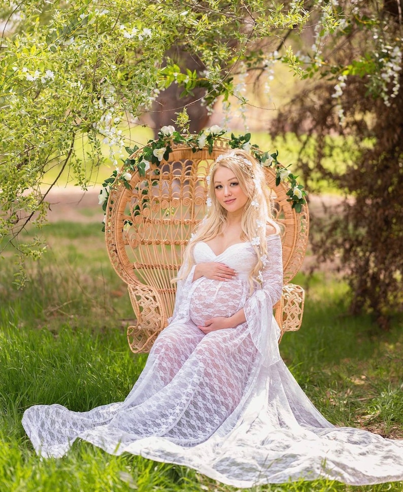 Maternity Dress for Photo Shoot sheer Bohemian Lace Maternity Etsy UK