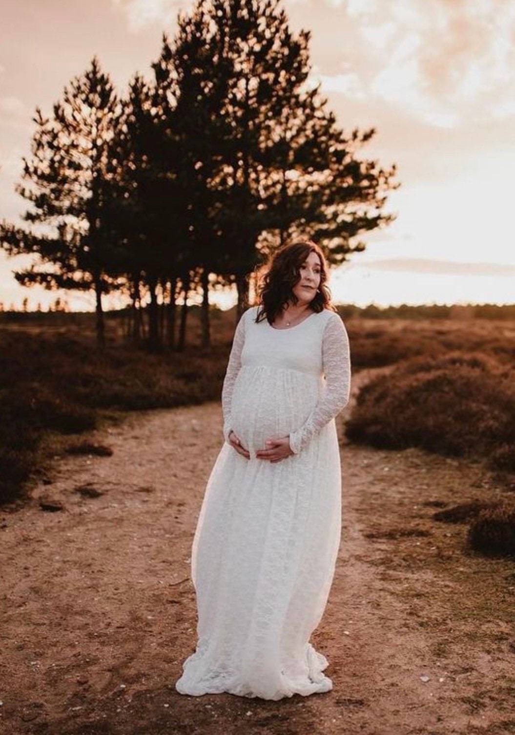 Ivory Modest Bohemian Style Lace 