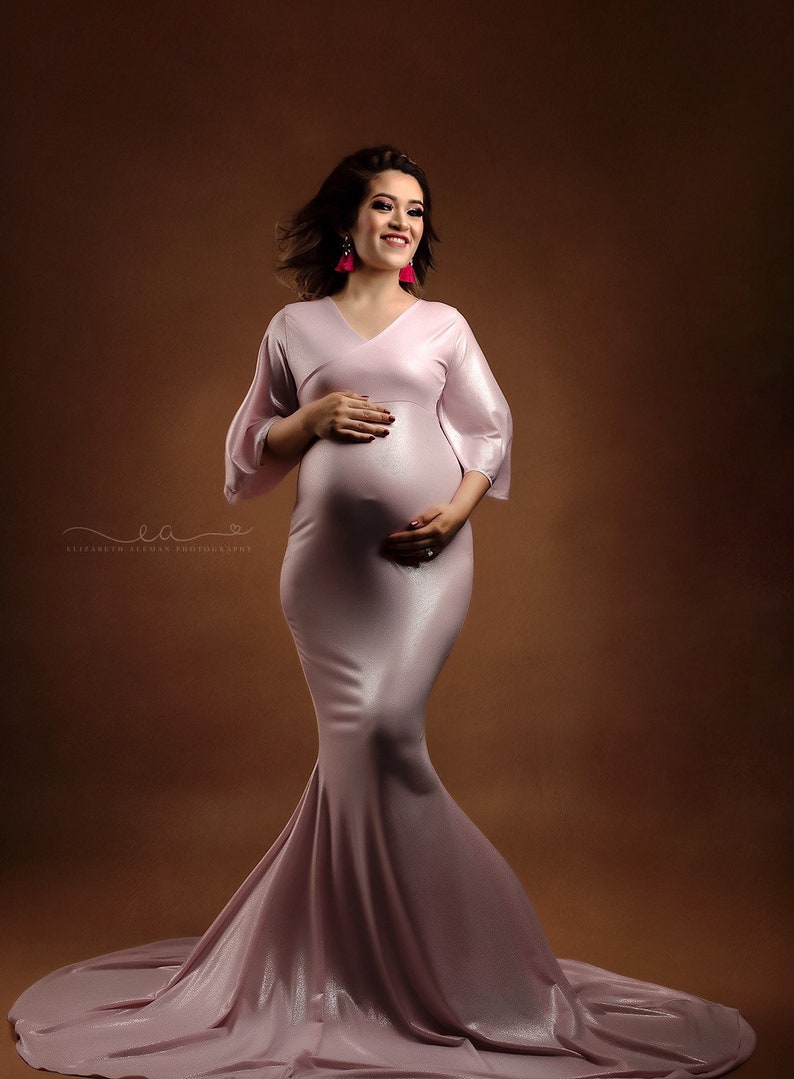 Pink Maternity Dress for Phot Shoot Modest on Shoulder Etsy