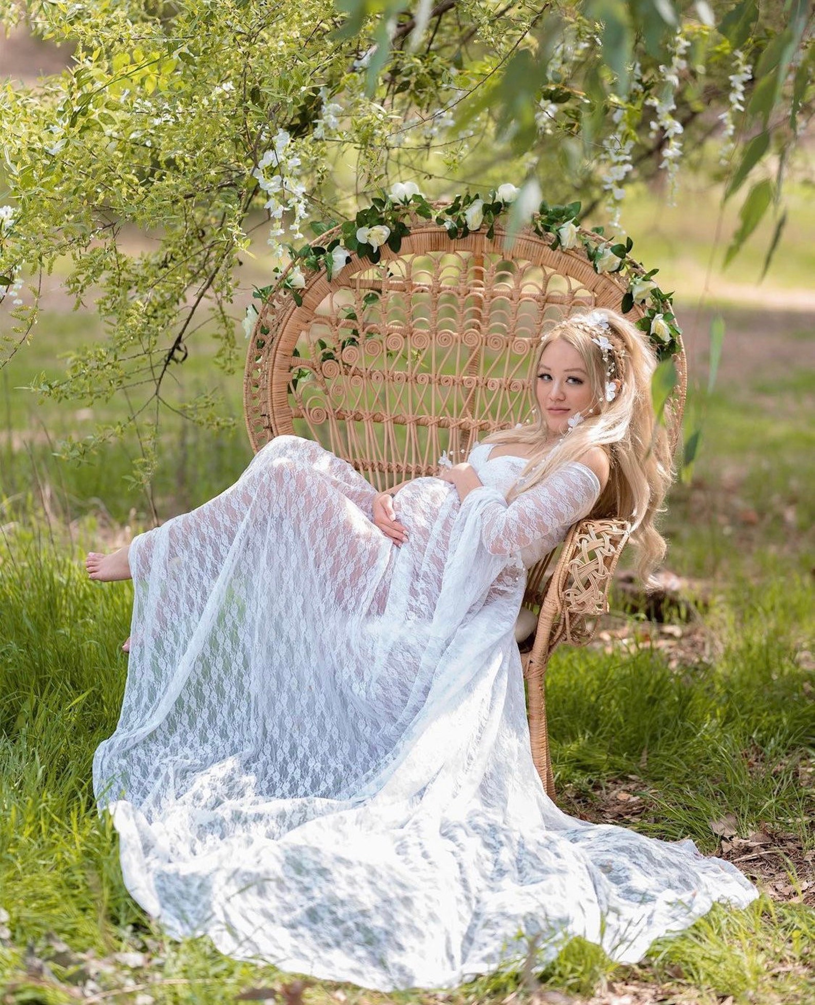 Maternity Dress for Photo Shoot sheer Bohemian Lace Maternity Etsy UK