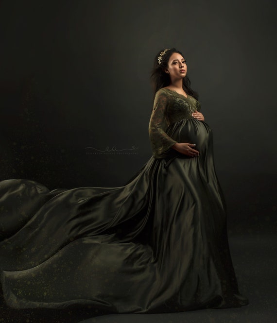 satin maternity dress