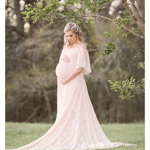 Boho Lace Maternity Dress, Flutter Dress,bohemian Lace Maternity Gown ...