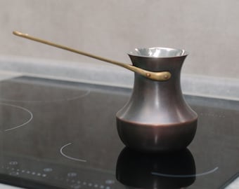 Copper turkish coffee pot, Handmade copper cezve, Coffee pot maker, Copper cezve for coffee - 500 ml / 17 Oz
