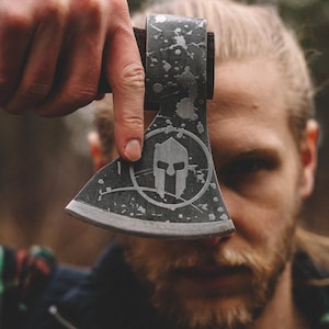Custom forged axe, Camping hatchet, Axe for bushcraft