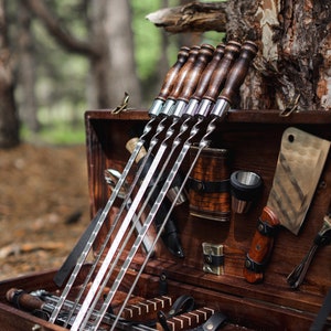 Skewers for grilling, Skewers set bbq, Kebab skewers