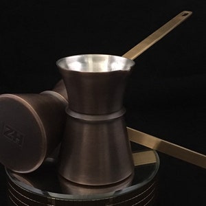 Cafetera turca de cobre, cezve de cobre hecho a mano, cafetera, cafetera turca - 70 ml/2 oz