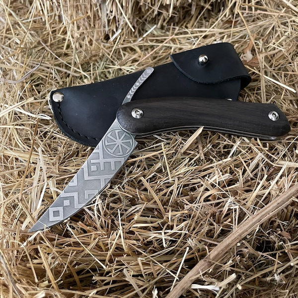 Friction Folding knife, Bushcraft knife, Handmade camping knife