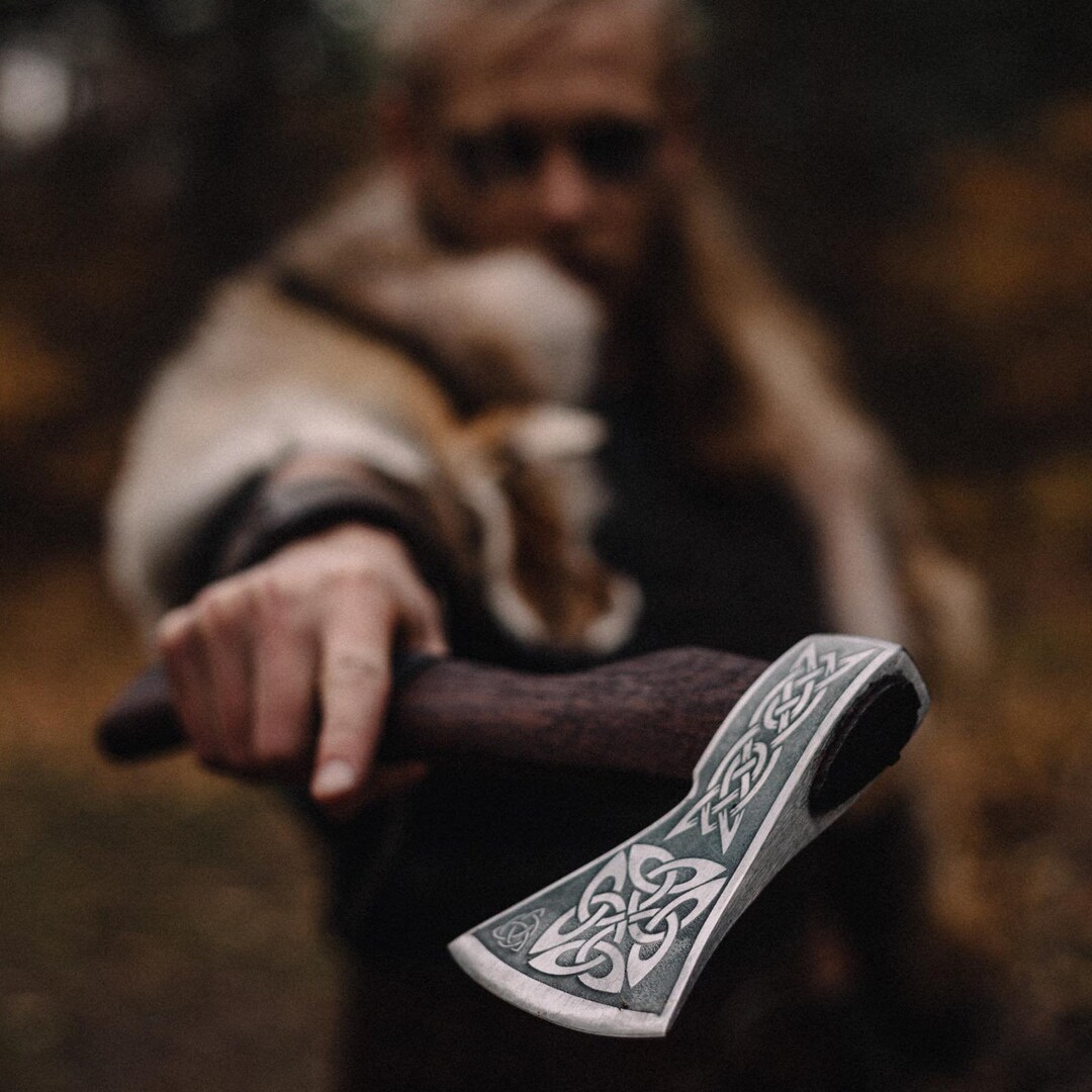 Tête de hache viking en acier forgé faite main : outil de chasse Bushcraft - France