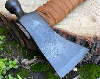 Tomahawk custom axe, Bushcraft Hatchet, Camping Hatchet, Custom bearded axe