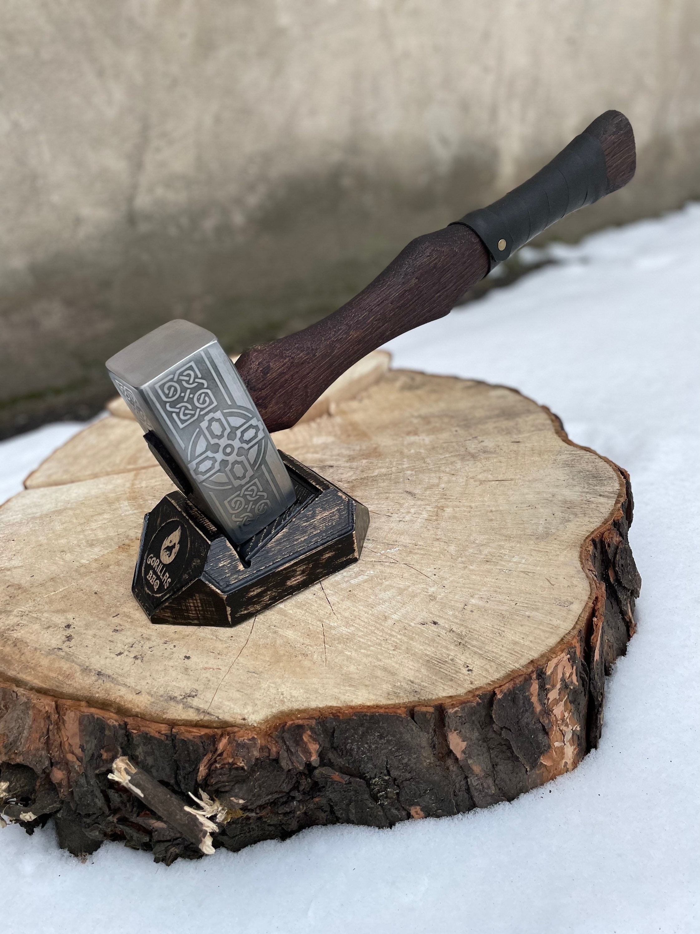 Viking axe wall mount, Axe steel Hanger, axe wall hanger, wall mount