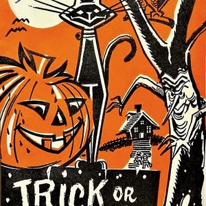 Vintage Halloween Trick or Treat Vinyl Banner