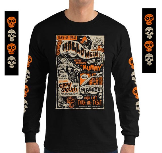 Vintage Retro Halloween Long Sleeve T-shirt - Etsy
