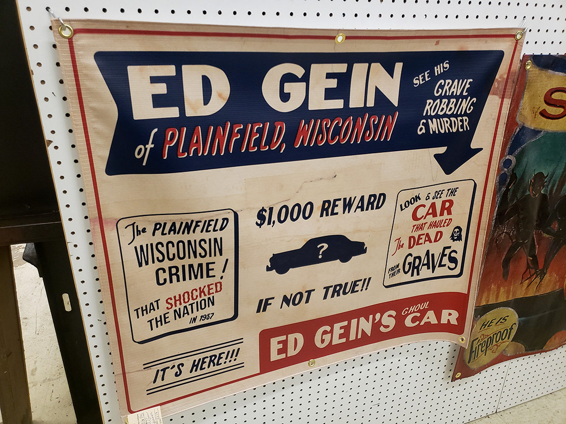 Serial killer painting "Ed Gein the GHOUL" on 11x14 canvas panel